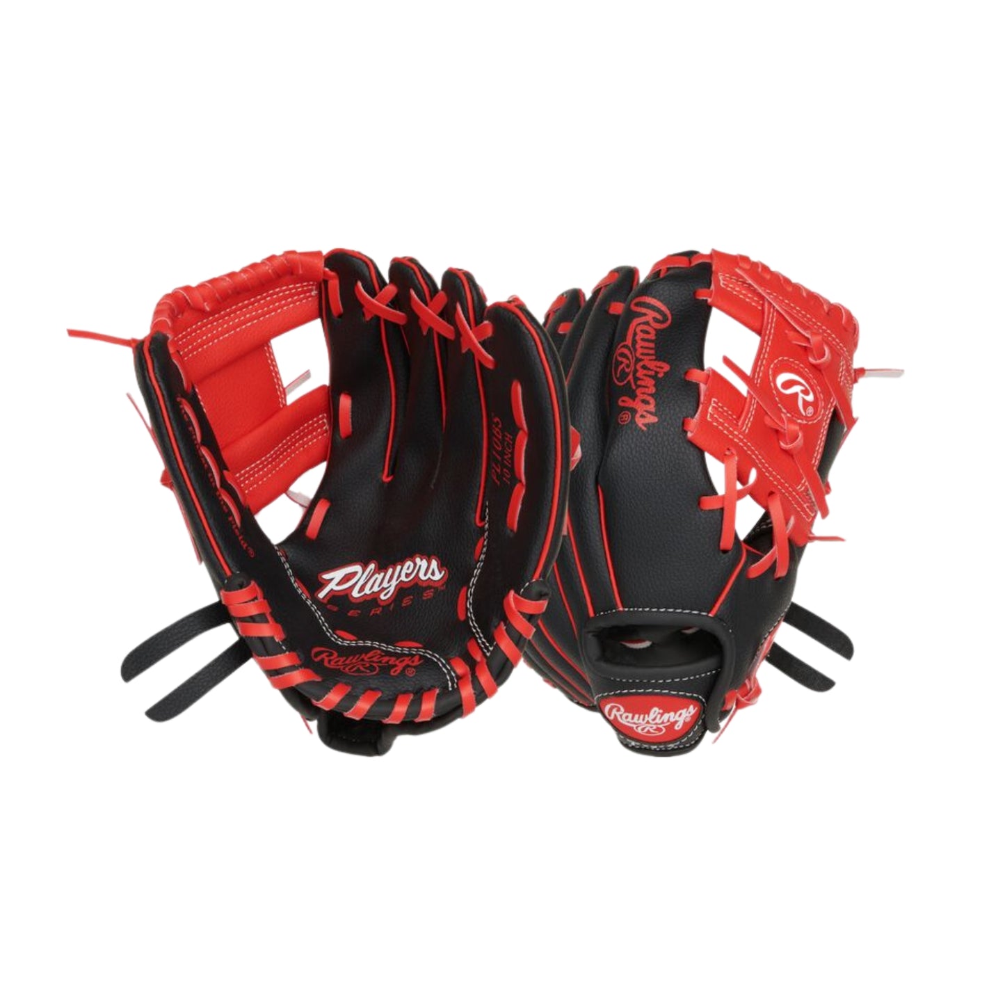 Rawlings Players Series 10" Youth Glove - Black/Red