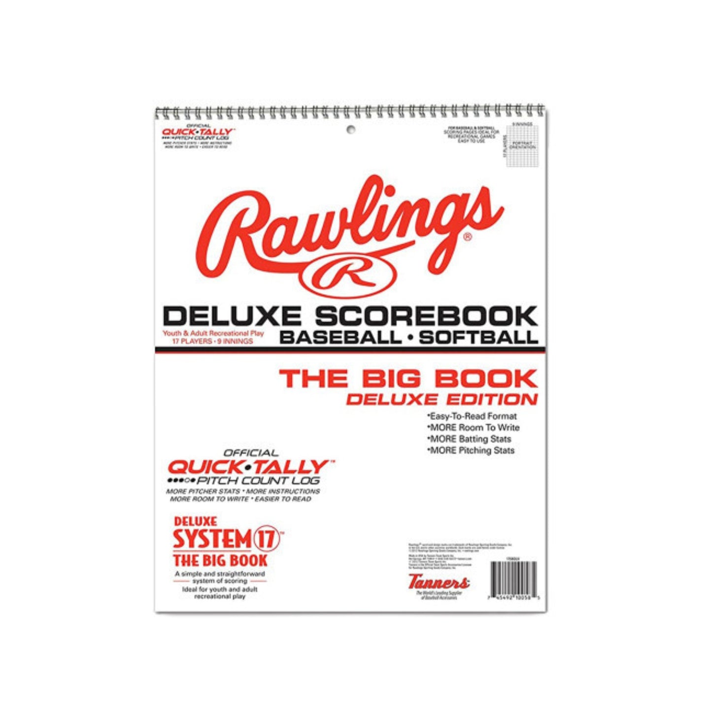 Rawlings Deluxe Big Scorebook - Baseball & Softball Big Book