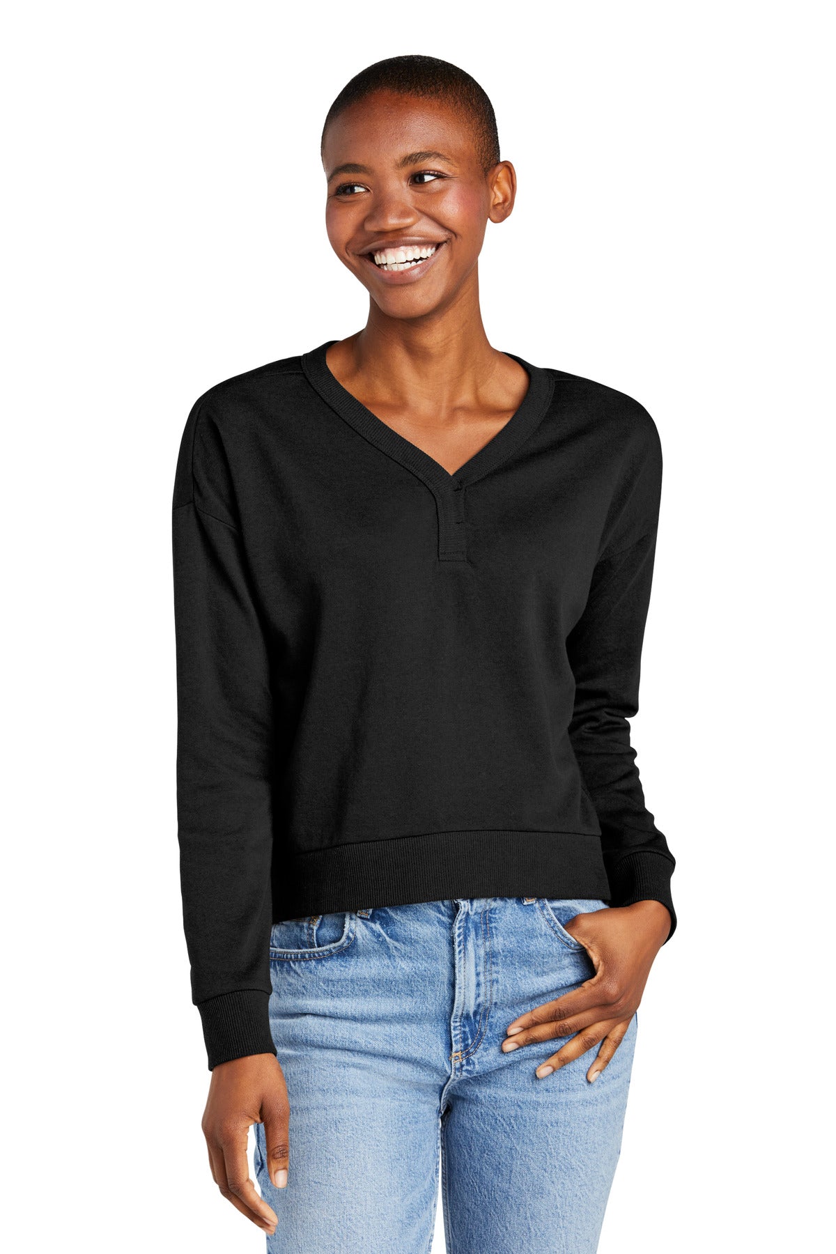 District ® Women's Perfect Tri ® Fleece V-Neck Sweatshirt DT1312