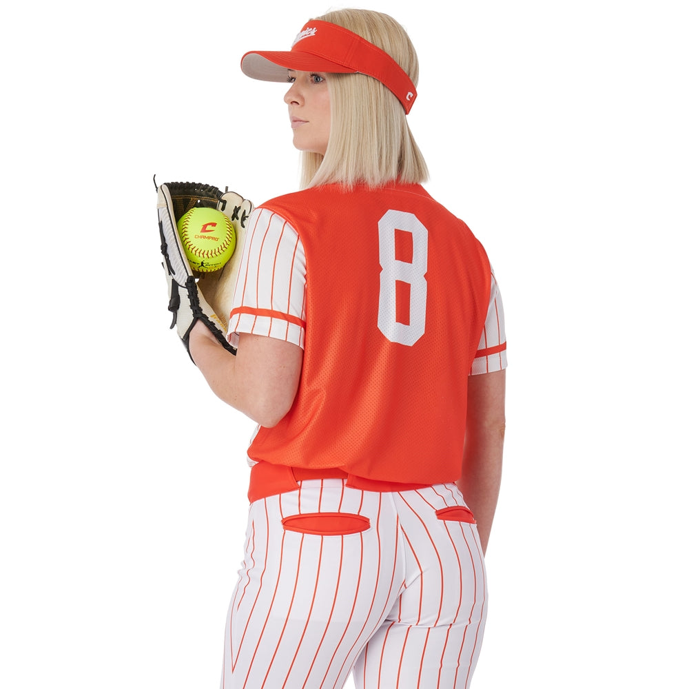 Champro - Sublimated - Ladies Full Button Short Sleeve Jersey