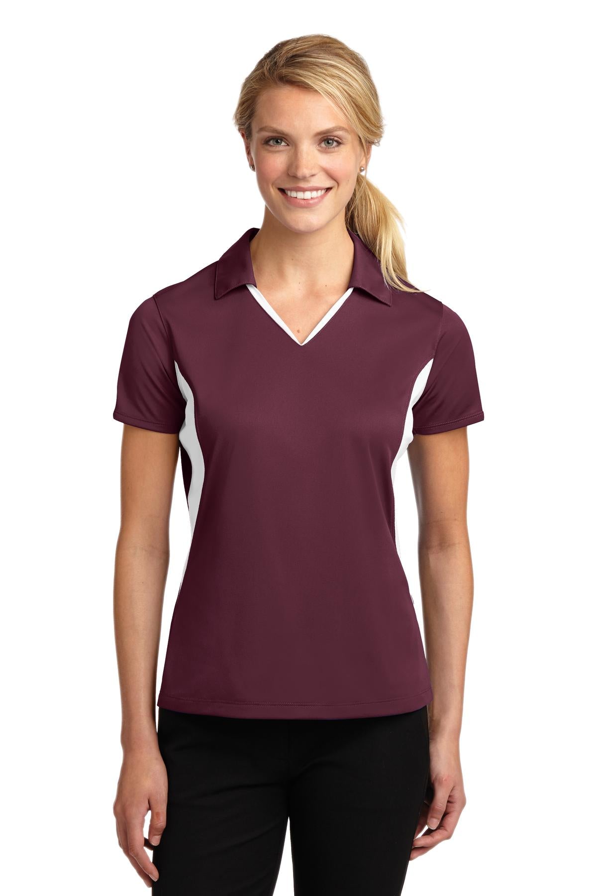 Sport-Tek ® Women's Side Blocked Micropique Sport-Wick ® Polo. LST655