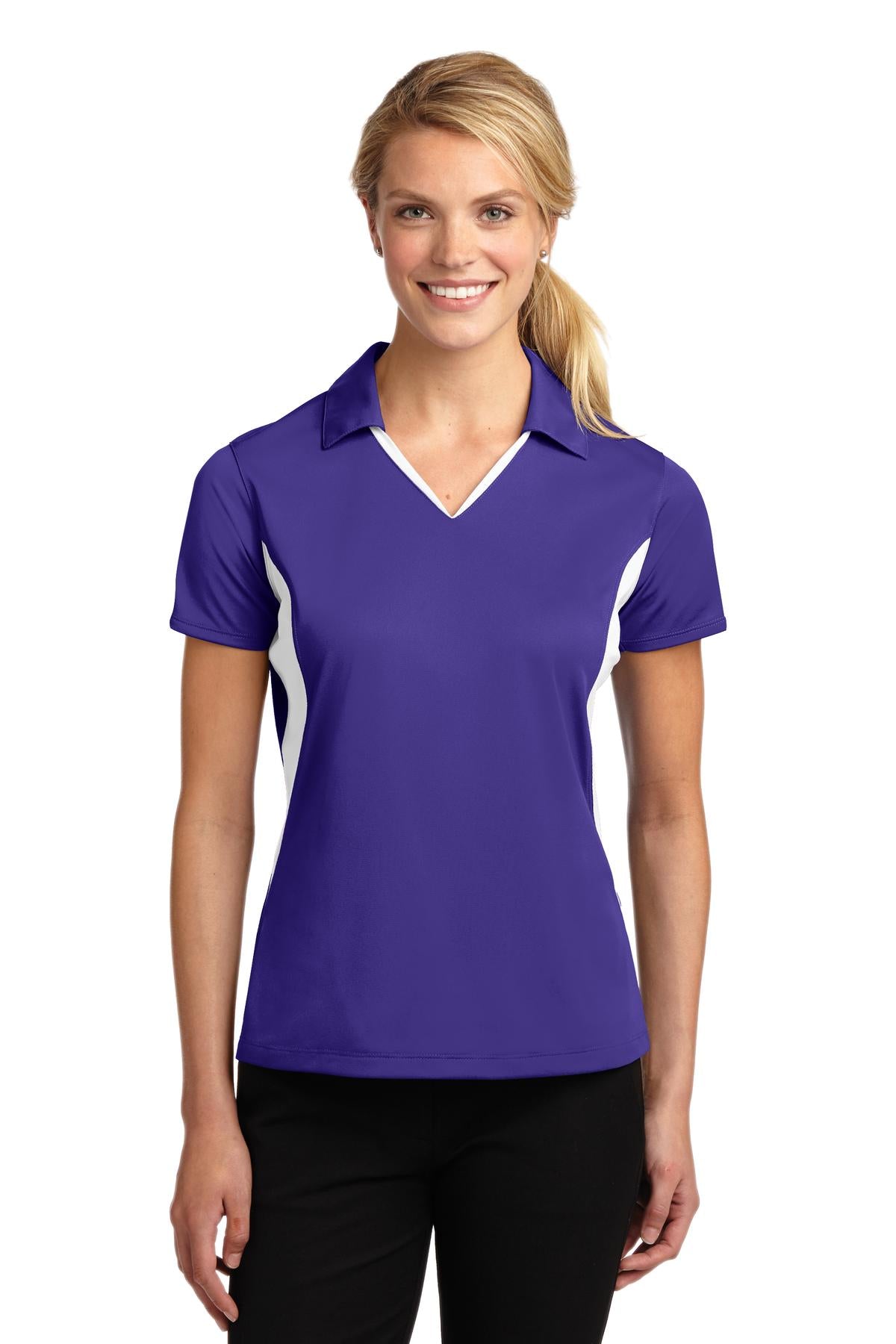 Sport-Tek ® Women's Side Blocked Micropique Sport-Wick ® Polo. LST655