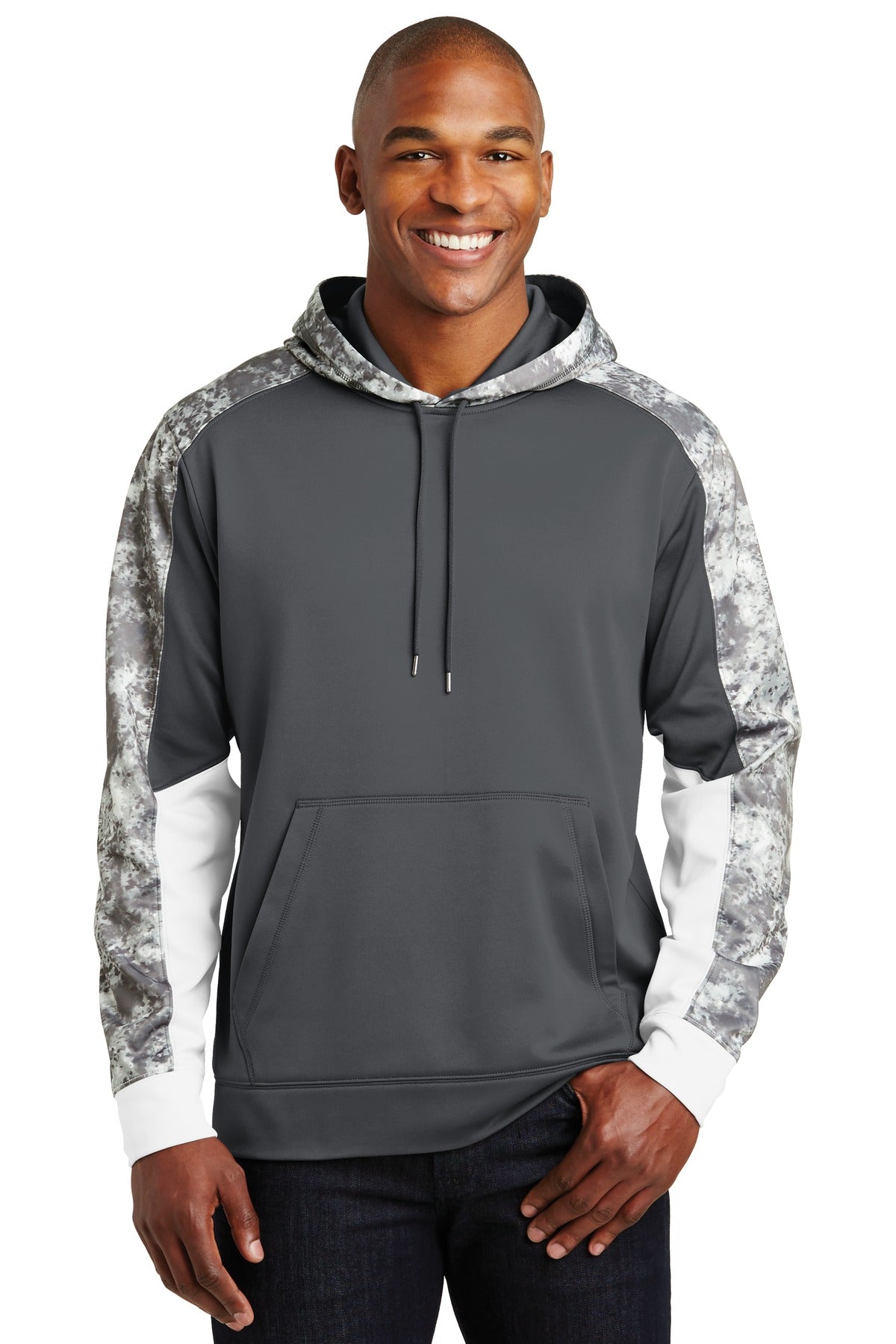Sport-Tek ® Sport-Wick ® Mineral Freeze Fleece Colorblock Hooded Pullover. ST231