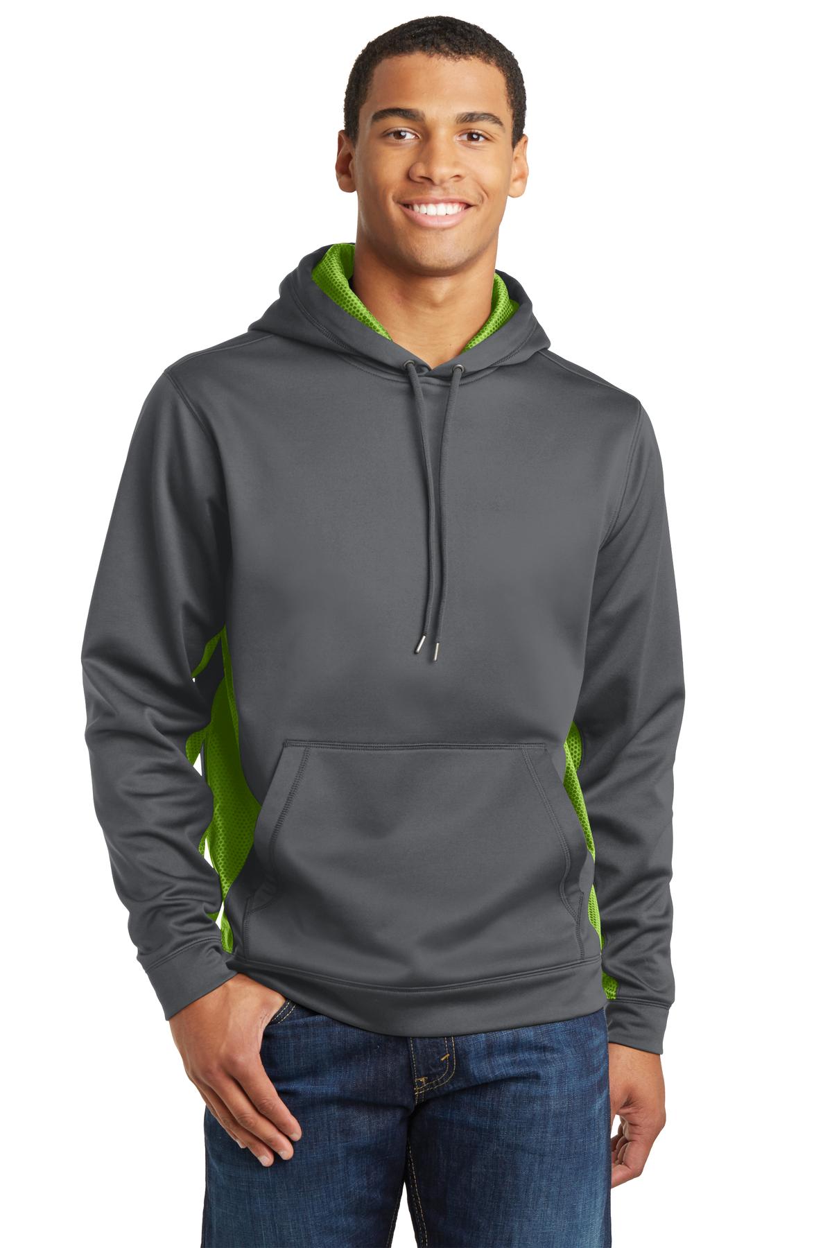 Sport-Tek ® Sport-Wick ® CamoHex Fleece Colorblock Hooded Pullover. ST239