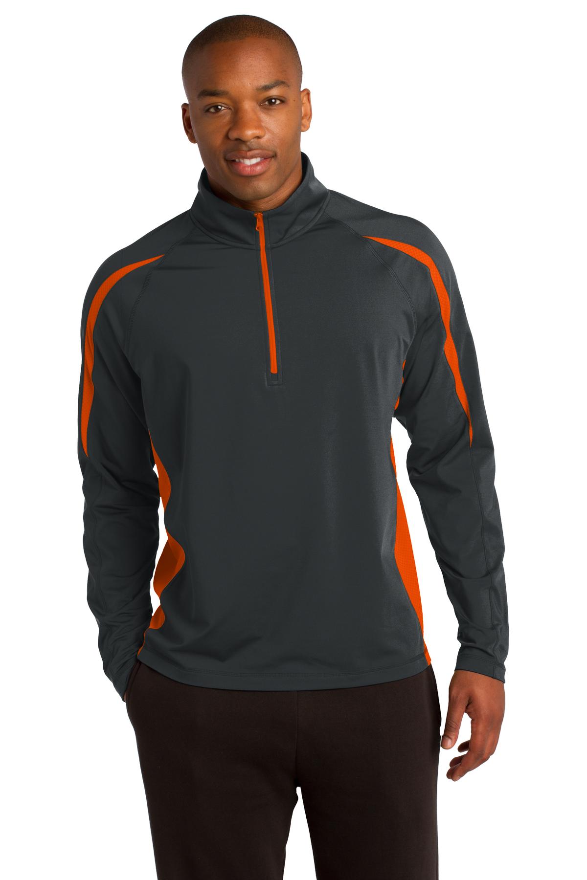 Sport-Tek ® Sport-Wick ® Stretch 1/2-Zip Colorblock Pullover. ST851