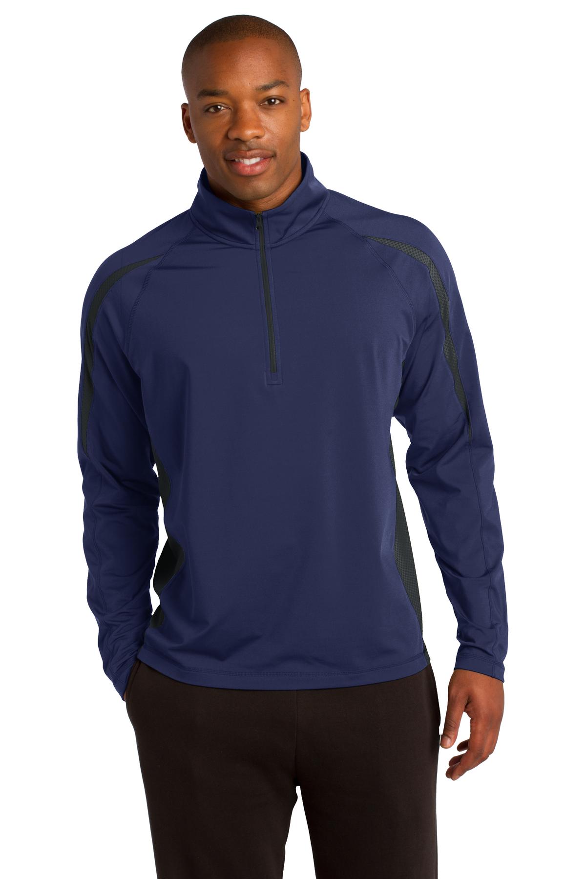 Sport-Tek ® Sport-Wick ® Stretch 1/2-Zip Colorblock Pullover. ST851