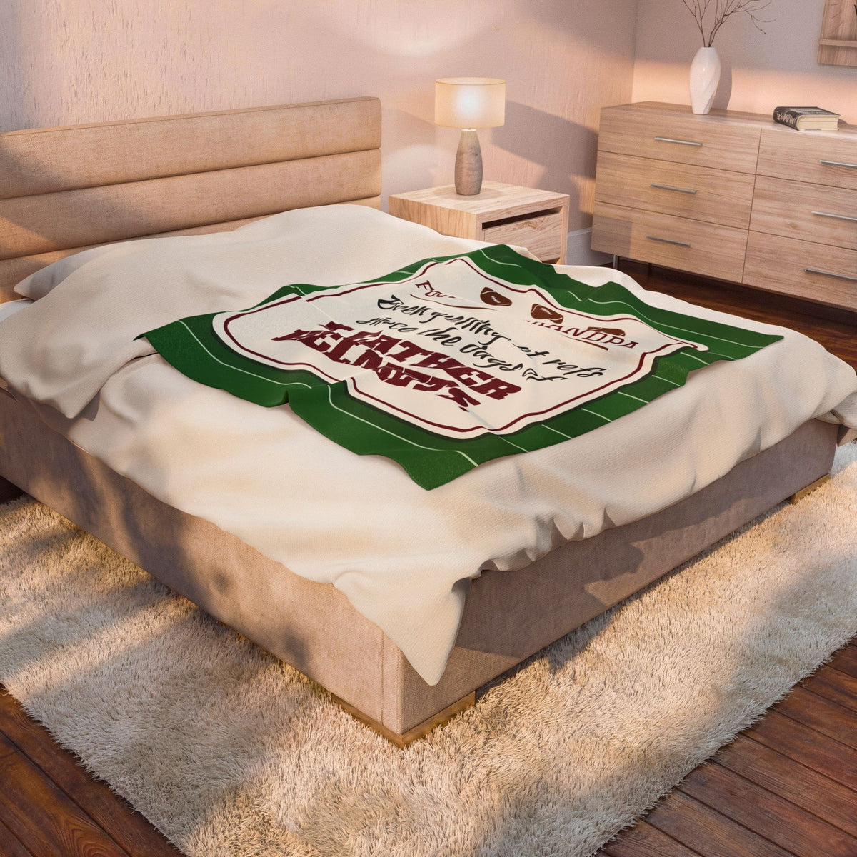 Football Grandpa Velveteen Plush Blanket, Been Yelling at Refs Since the Days of Leather Helmets