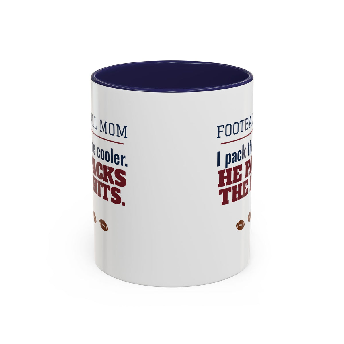 Football Mom Mug, I Pack the Cooler, He Packs the Hits