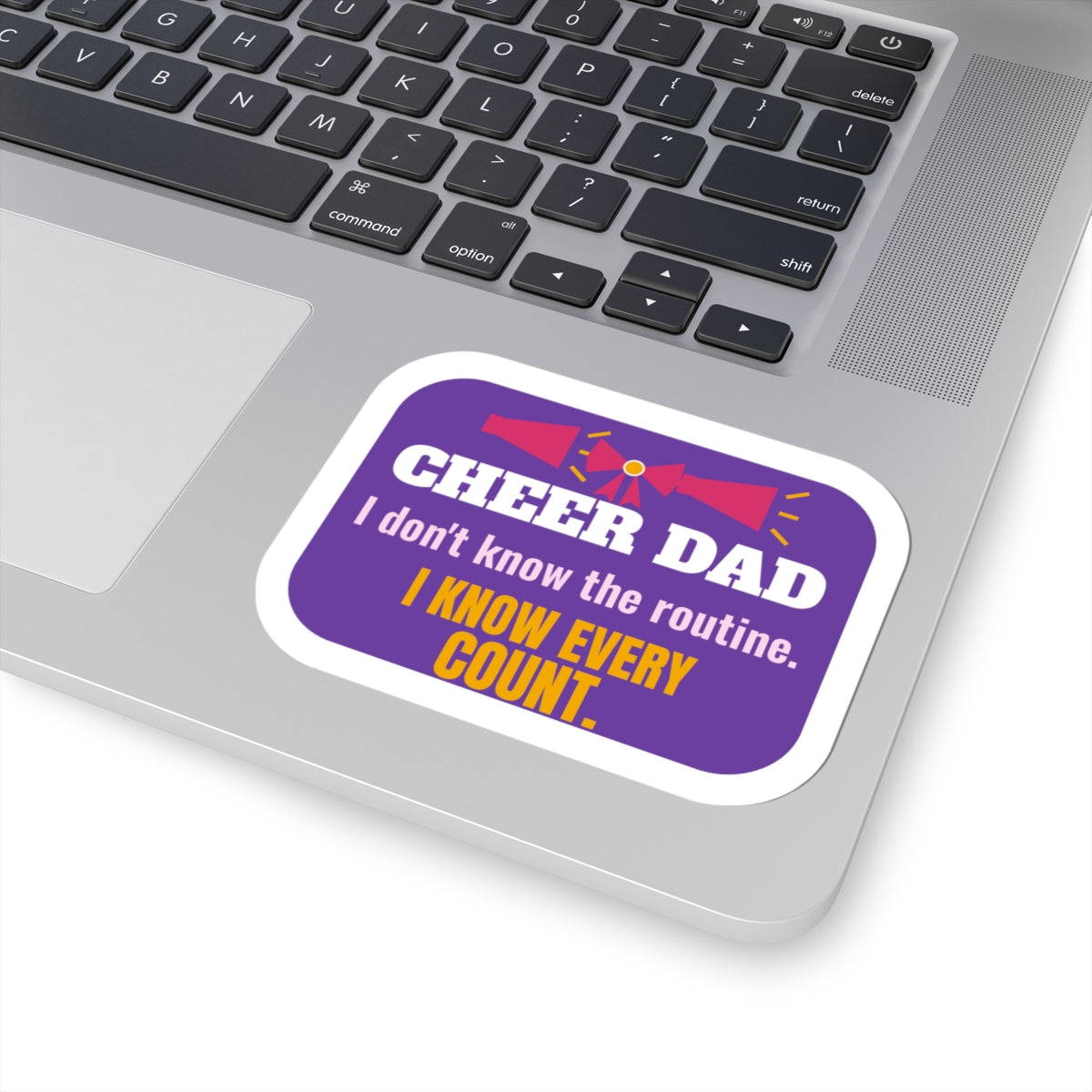 Cheer Dad Kiss-Cut Sticker, I Don't Know the Routine, I Know Every Count