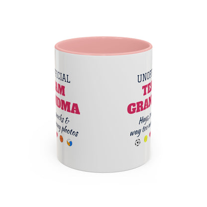 Unofficial Team Grandma Coffee Mug, Hugs, Snacks and Way Too Many Photos
