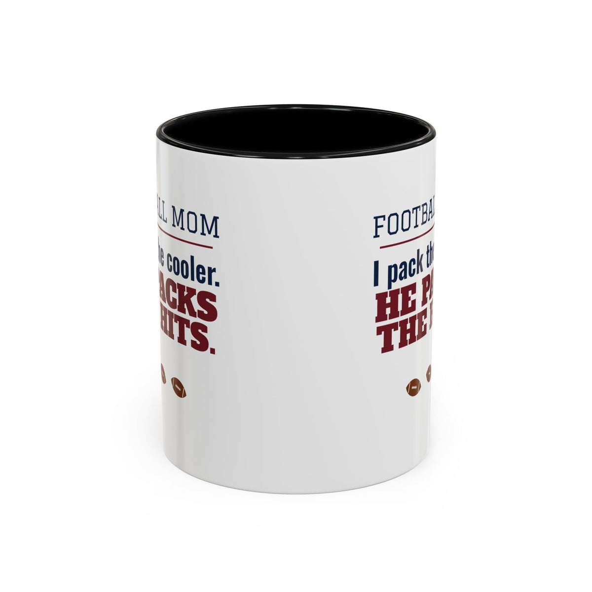 Football Mom Mug, I Pack the Cooler, He Packs the Hits