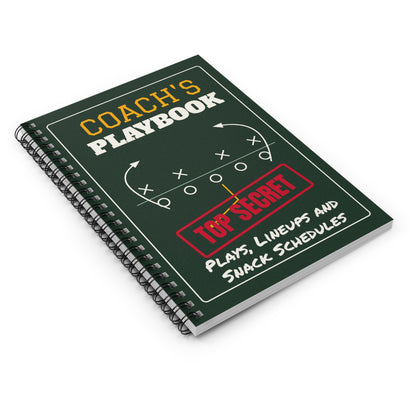 Coach's Playbook Spiral Notebook, Top Secret Plays, Lineups and Snack Schedules