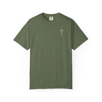 Christian Cross & Bible T-Shirt — Stained Glass Church Design