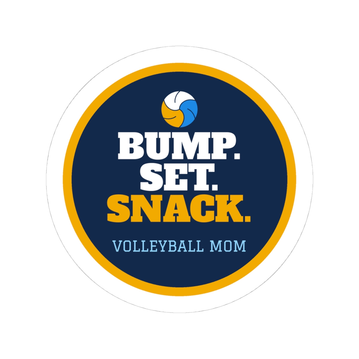 Volleyball Mom Bump Set Snack Kiss-Cut Sticker