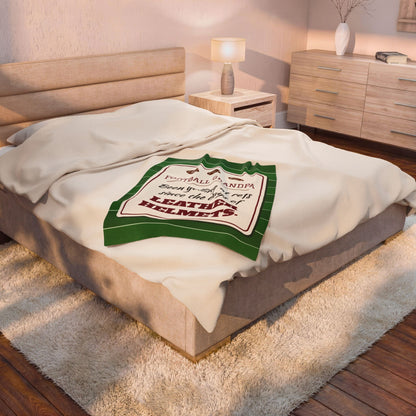 Football Grandpa Velveteen Plush Blanket, Been Yelling at Refs Since the Days of Leather Helmets