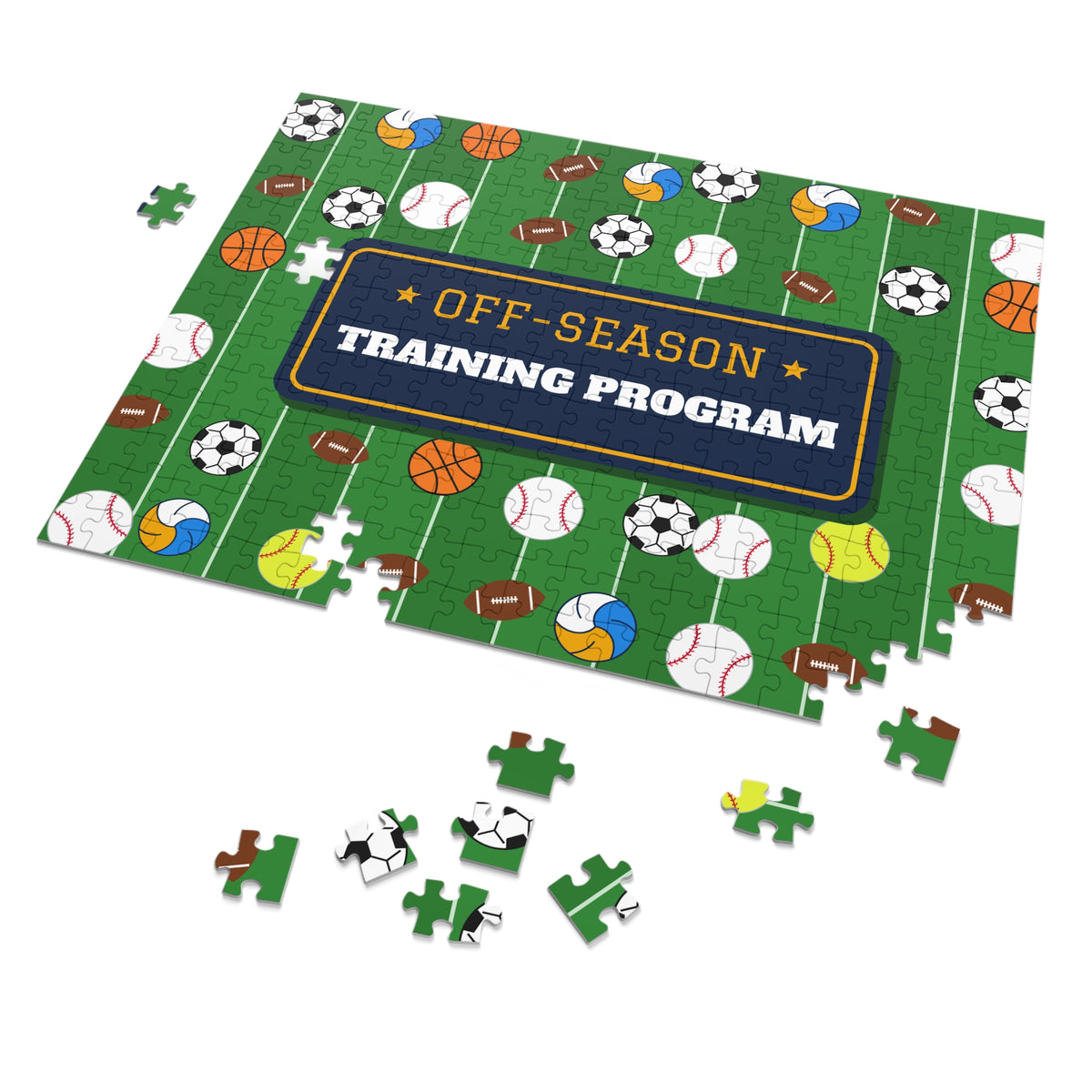 Off-Season Training Program Sports Ball Jigsaw Puzzle with Tin