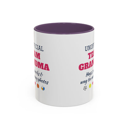 Unofficial Team Grandma Coffee Mug, Hugs, Snacks and Way Too Many Photos
