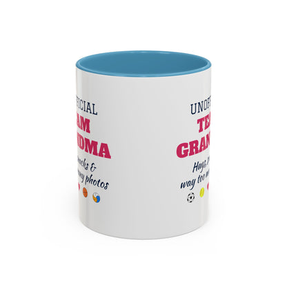 Unofficial Team Grandma Coffee Mug, Hugs, Snacks and Way Too Many Photos
