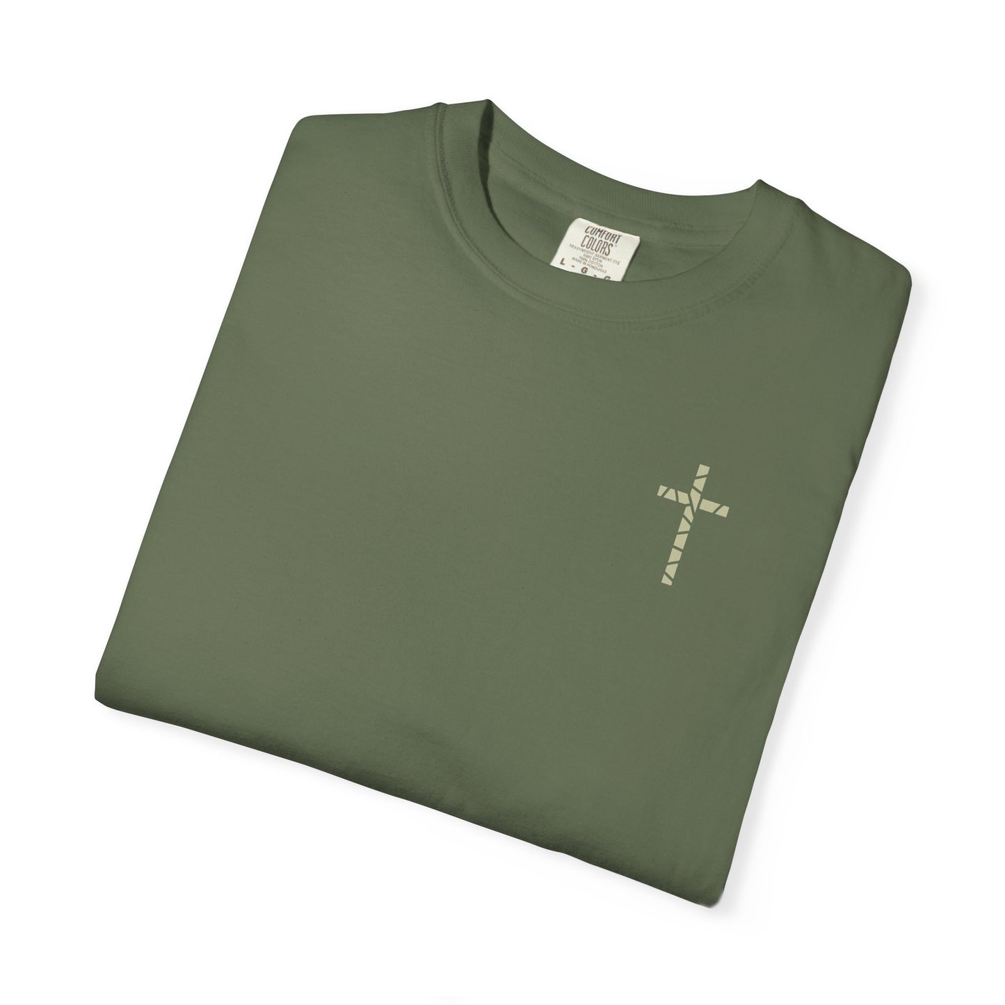 Christian Cross & Bible T-Shirt — Stained Glass Church Design