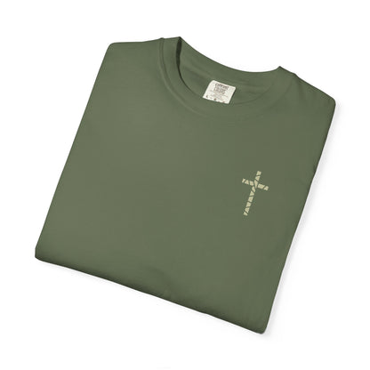 Christian Cross & Bible T-Shirt — Stained Glass Church Design