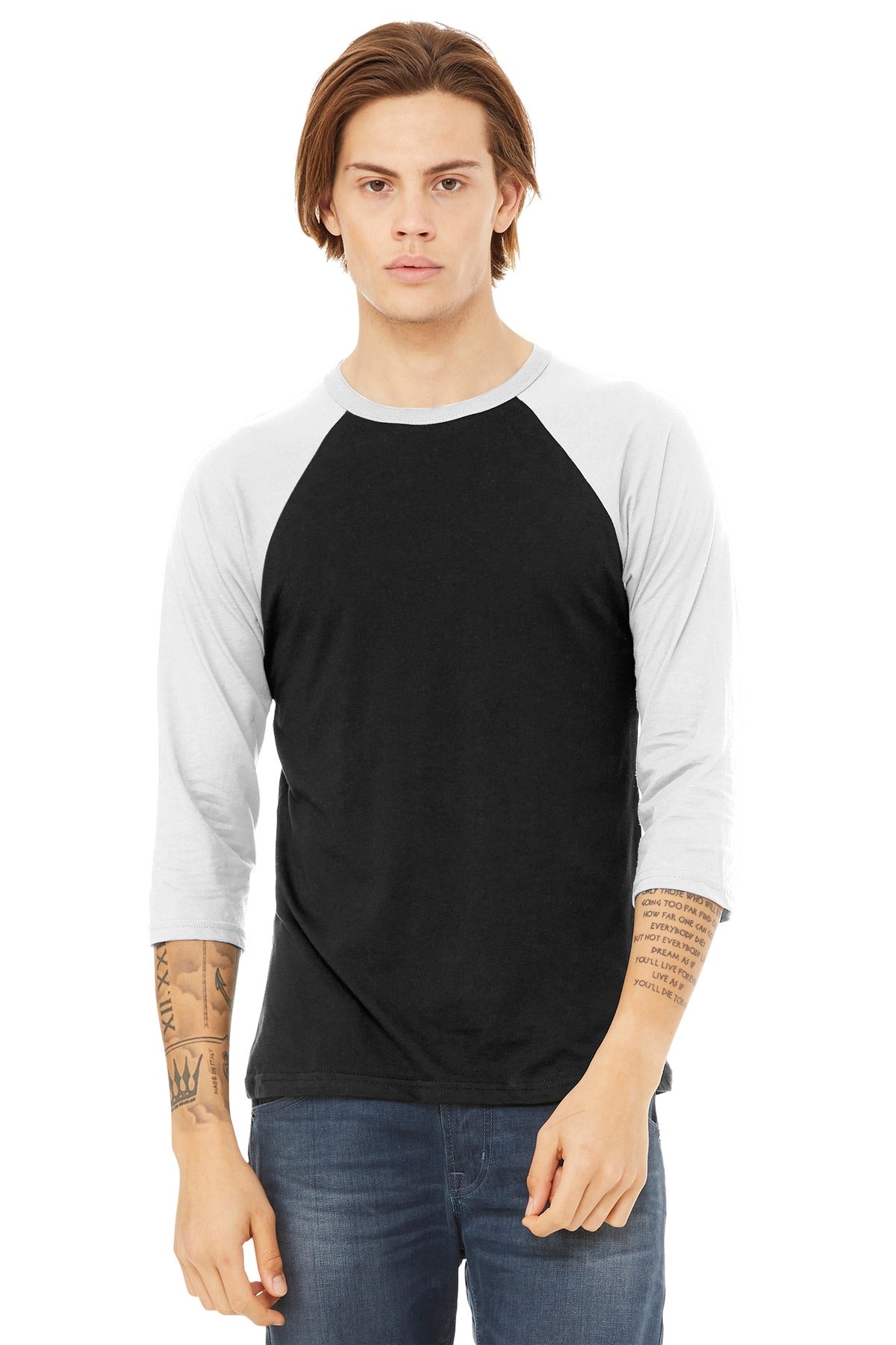 BELLA+CANVAS  ®  Unisex 3/4-Sleeve Baseball Tee. BC3200