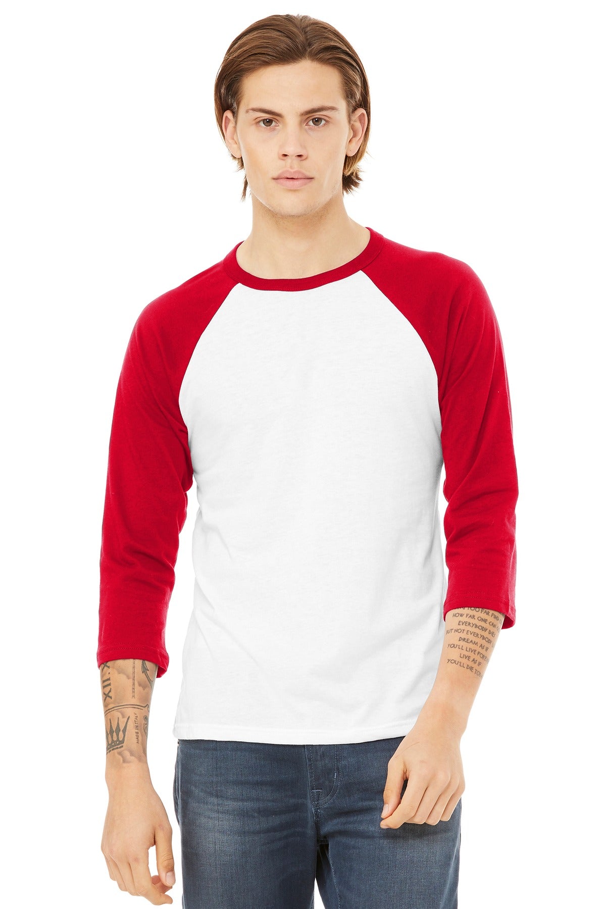 BELLA+CANVAS  ®  Unisex 3/4-Sleeve Baseball Tee. BC3200