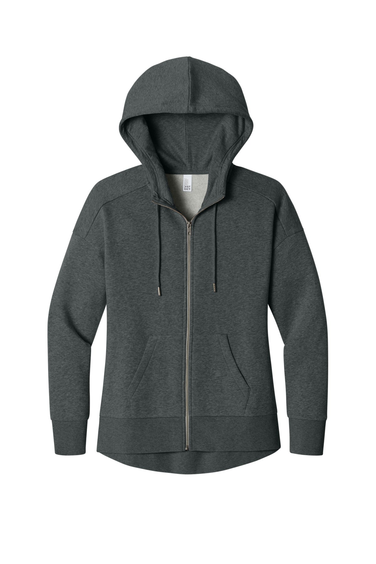 District  ®  Women's Perfect Weight  ®  Fleece Drop Shoulder Full-Zip Hoodie DT1104