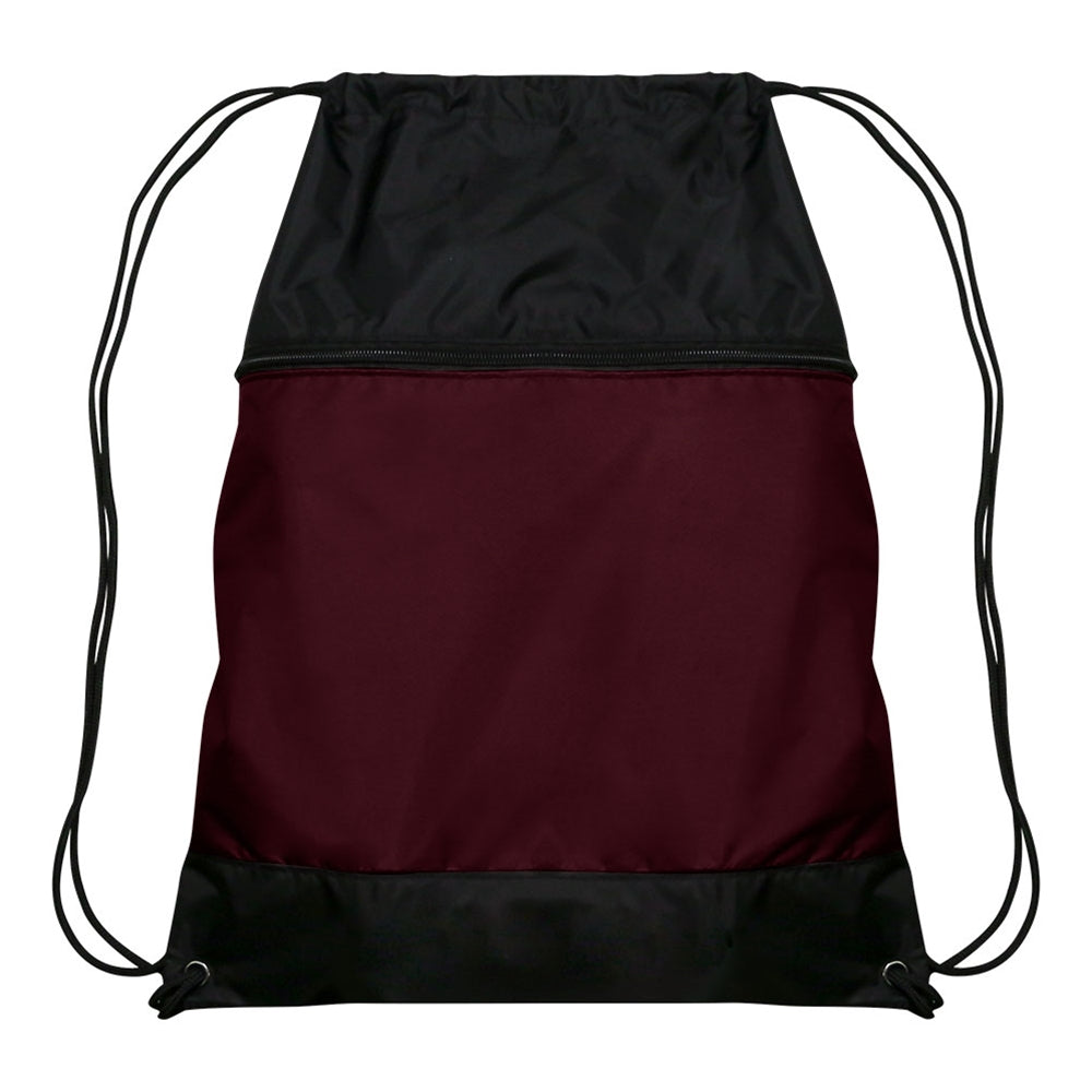 Drawstring Bag w/ Zipper Pocket