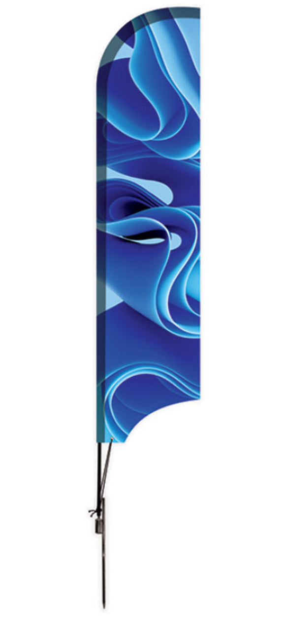 Blade Advertising Flag – Includes Pole, Ground Spike &amp; X-Base with Water Bag