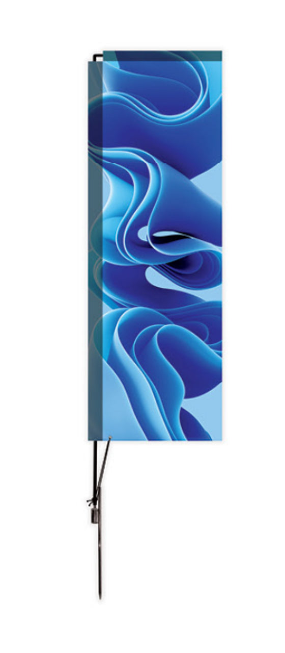 Rectangle Advertising Flag – Includes Pole, Ground Spike & X-Base with Water Bag