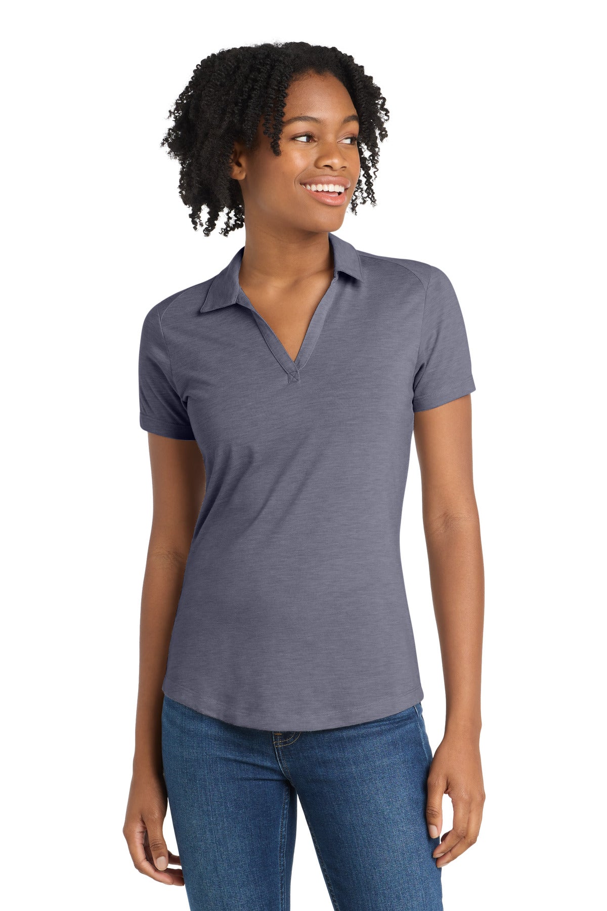 Sport-Tek  ®  Women's PosiCharge  ®  Tri-Blend Wicking Polo. LST405