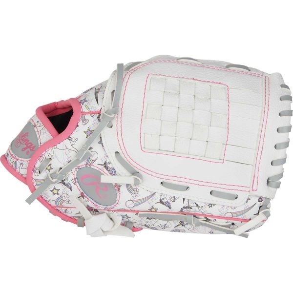 Rawlings 10" Youth Players Series White/Unicorn Print Baseball Glove (Left)
