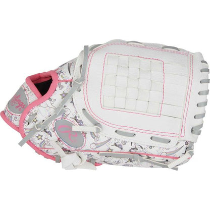 Rawlings 10" Youth Players Series White/Unicorn Print Baseball Glove (Left)