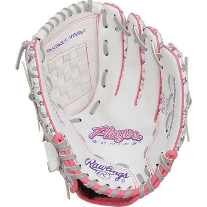 Rawlings 10" Youth Players Series White/Unicorn Print Baseball Glove (Left)