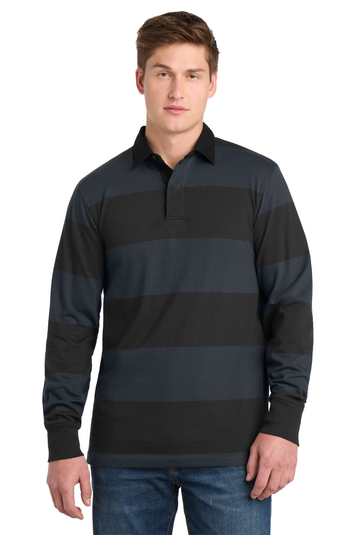 Sport-Tek ®  Classic Long Sleeve Rugby Polo. ST301