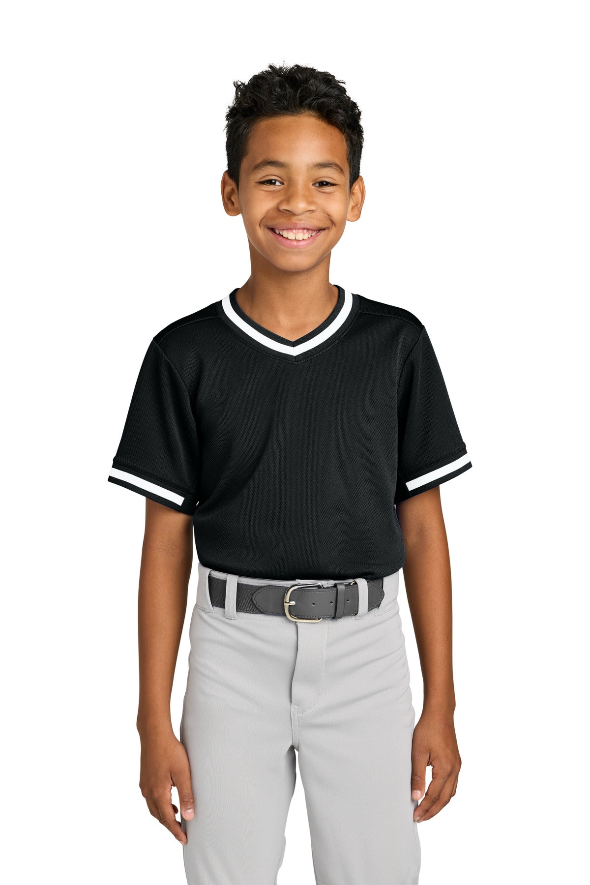 Sport-Tek ®  Youth Tough Mesh V-Neck Baseball Jersey YST221