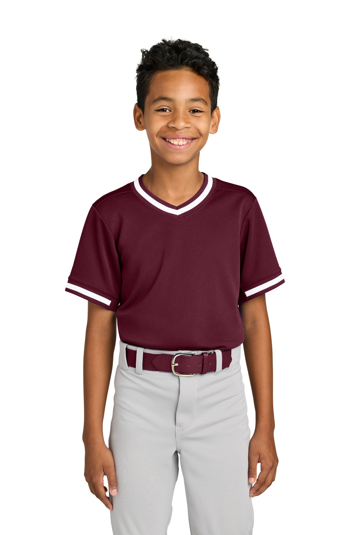 Sport-Tek ®  Youth Tough Mesh V-Neck Baseball Jersey YST221
