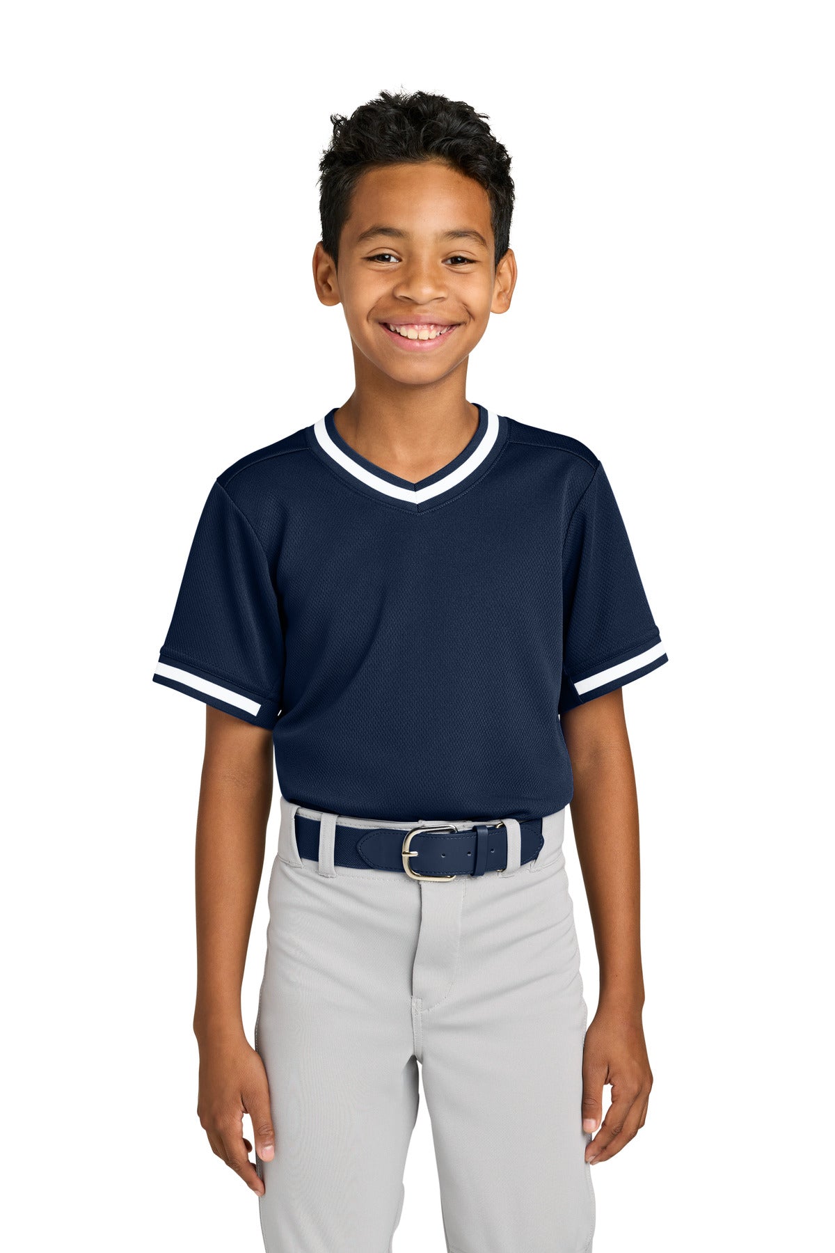 Sport-Tek ®  Youth Tough Mesh V-Neck Baseball Jersey YST221