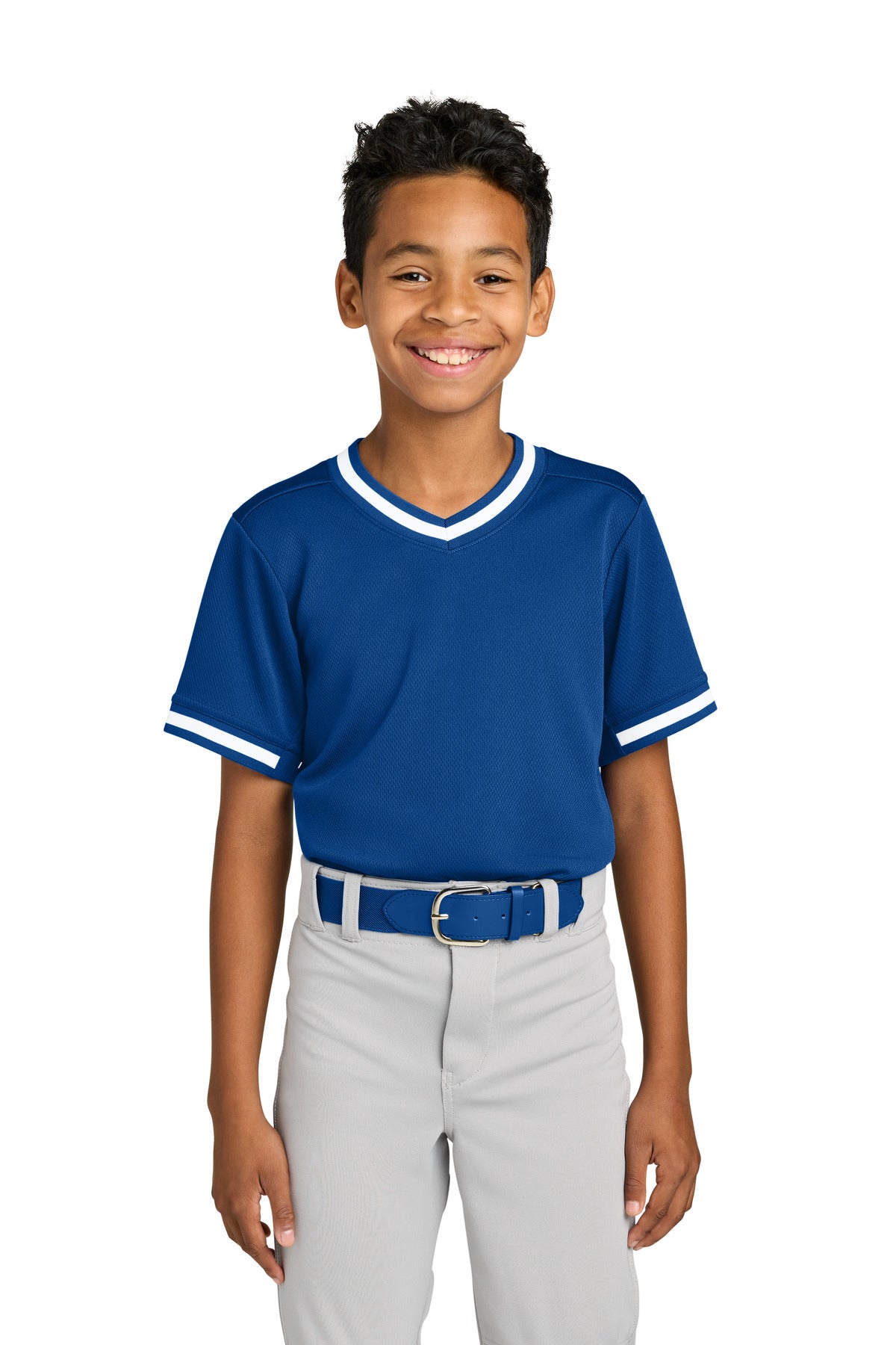 Sport-Tek ®  Youth Tough Mesh V-Neck Baseball Jersey YST221