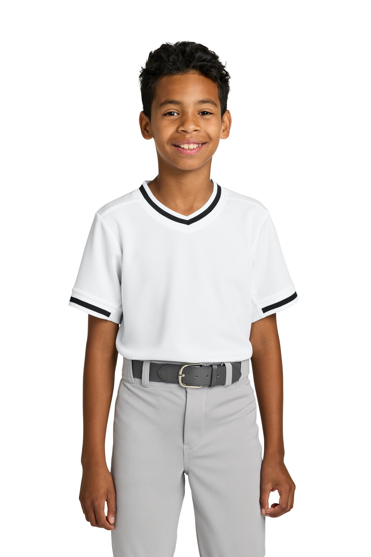 Sport-Tek ®  Youth Tough Mesh V-Neck Baseball Jersey YST221