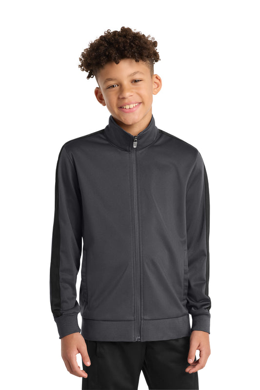 Sport-Tek  ®  Youth Tricot Sleeve Stripe Track Jacket. YST94