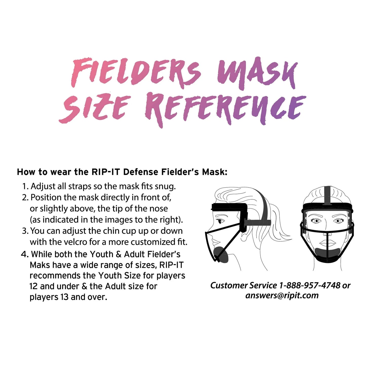 Rip-It Defense Softball Fielder's Face Mask - Girls and Women's